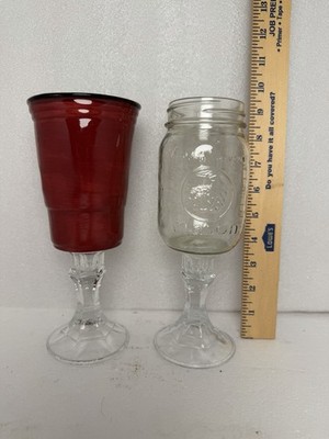 Mason Jar Wine Glass and Solo Cup Wine Glass Rustic Farmhouse Sold As A Set  | eBay