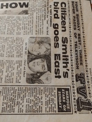 Sk250 Ephemera 1978 Bild Artikel Citizen Smith Robert Lindsay Cheryl Hall