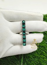 Handmade Apatite Gemstone Ring 925 Silver Plated Statement Jewelry Gift