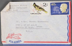 MayfairStamps Uruguay 1964 1764-1964 Anniversary Montevideo to Seattle WA Air Ma