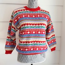 Vintage Benetton 012 Fair Isle Pullover Sweater Made in Italy