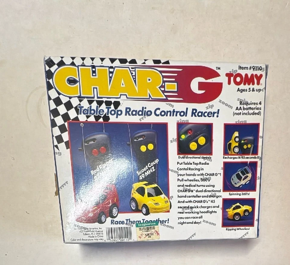 Tomy Char G Table Top Radio Control Racer Scoot Coup Yellow 1993 Complete Boxe - Image 4 of 4