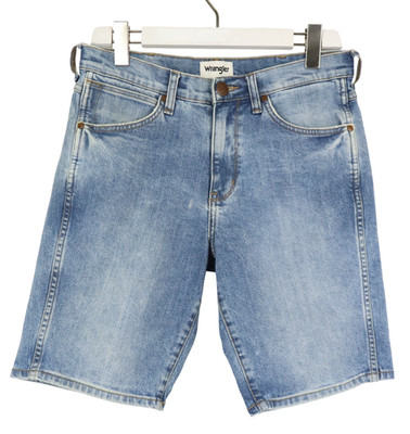 WRANGLER 5 Pocket Short Shorts Herren W30 Fade Effect Stretch Zip Fly Denim