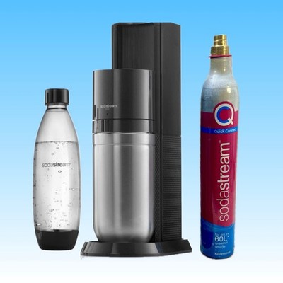 SodaStream Duo Wassersprudler Set mit PET Flasche + CO2 Zyl gereinigt + geprüft.