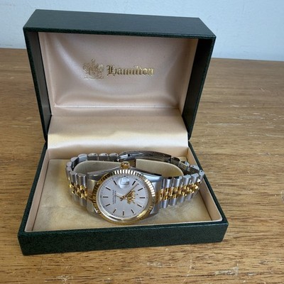Vintage Hamilton Masterpiece 1992 NAPA Echlin Two Tone Quartz Watch New Battery