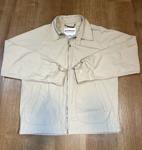 Vintage McGregor Men’s Beige Lined Bomber Jacket Full Zip Cotton Blend Size M - product listing photo