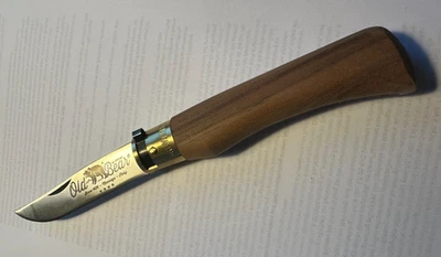 ANTONINI OLD BEAR MESSER GROß  OLIVEN HOLZ ?? DREHRINGVERSCHLUSS unb., wie NEU - Bild 1 von 4