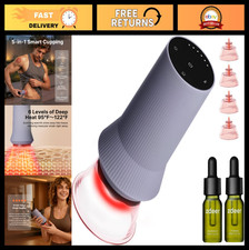 Electric Cupping Set for Massage Therapy, Lymphatic Drainage, Heat, 6 Levels, 4