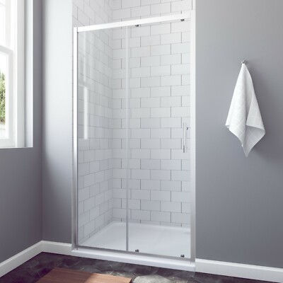 110cm Duschkabine Schiebetür Duschabtrennung Duschtür Duschwand 5+6mm ESG 185cm