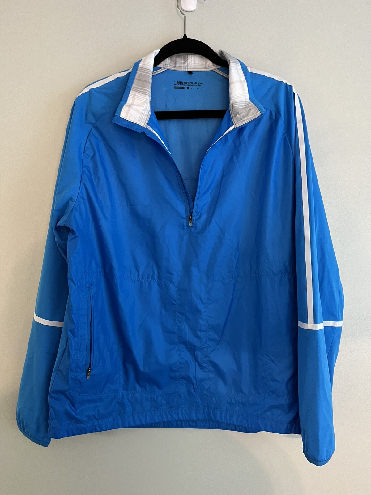 SACAI X NIKE Nike Golf Pullover 1 4 Zip Giacca a Vento Blu Bianco Uomo Large