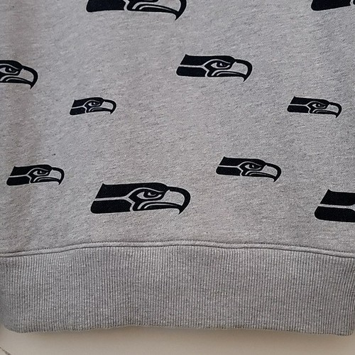 NFL Seahawk Gray Graphic Green Colorblock Long Sleeves Sweatshirt Junior 11/13 - Picture 5 of 15