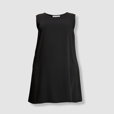 $228 Caroline Rose Women's Black Sleeveless Crepe Dress Plus Size 1X