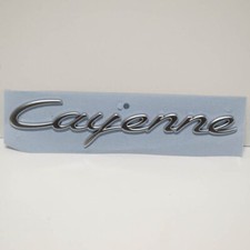 Porsche 958 Cayenne Rear Decal Badge White Silver Chrome 958559675000C1 NEW +