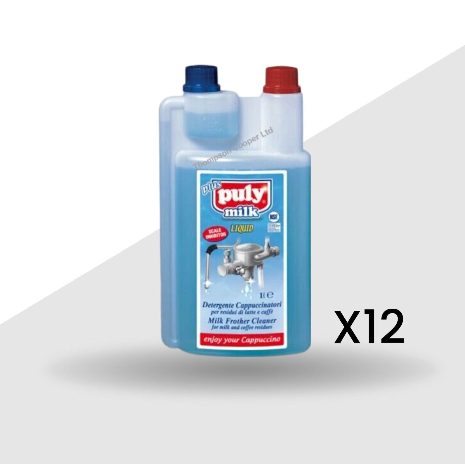 PULY CAFF LIQUID CLEANER & DE-SCALER ESPRESSO COFFEE MACHINES - BOX OF 12