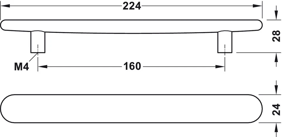 Häfele Möbelgriff Holz Bügelgriff Türgriff Eiche Esche Holzgriff Natur BA 160 mm - Bild 4 von 4
