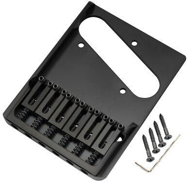 Musiclily Ultra Black 54mm Full Solid Brass Heavy Duty For Tele Guitar Bridge