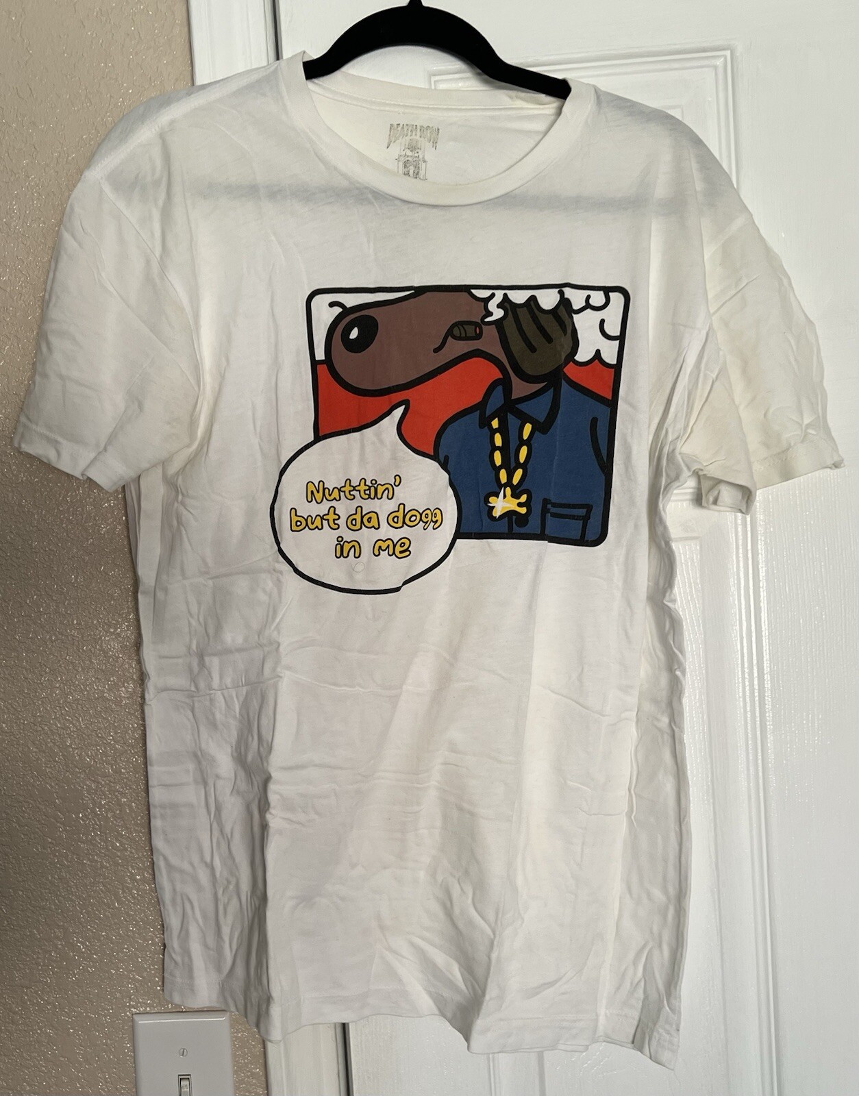 FILA T shirt Death Row Records Snoop Dogg bianca taglia media