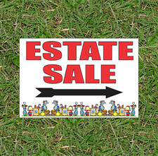 ESTATE SALE Sign Lot 12"x18" Double Sided Corrugated Plastic