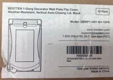 10 Pack BESTTEN Outdoor Weatherproof Outlet Cover for GFCI and Decor Lid BLACK