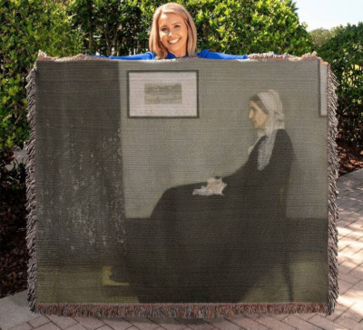 Whistler's Mother 100% Cotton Throw Blanket USA Made James McNeill Art Mr Bean