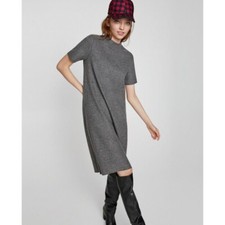 zara Trafaluc Short Sleeve Sweater/Sweatshirt Dress, Heather Gray, Size Small