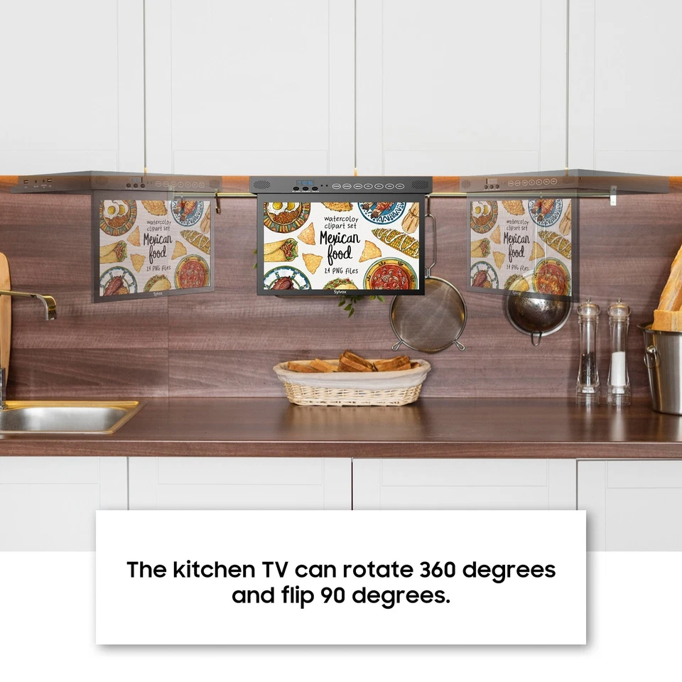 Sylvox 15.6 inch Under Cabinet TV 1080P Kitchen TV Built-in App Smart RV TV - Image 2 of 4