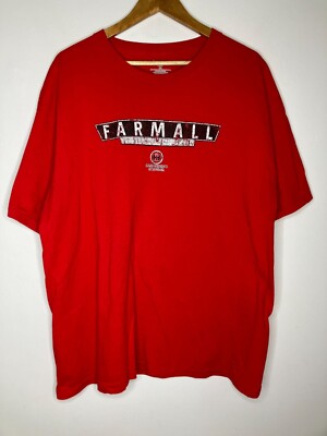 Farmall International Harvester Mens Red Graphic T-Shirt 2XL FLAWED READ
