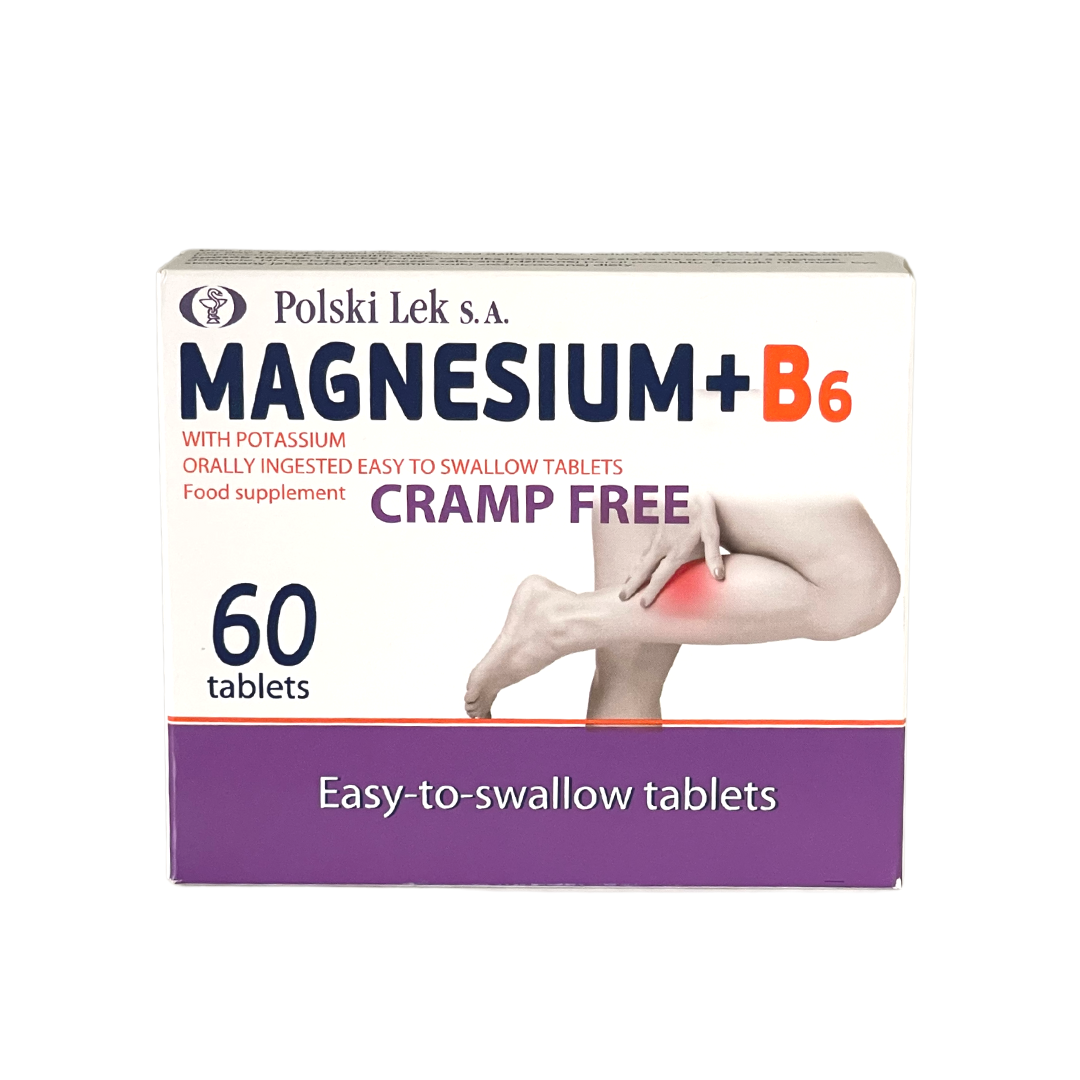 Magnesium + Vitamin B6 & Potassium Cramp Free Food Supplements 60