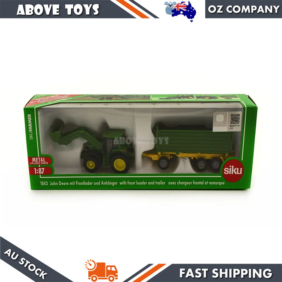 Siku 1:87 Scale John Deere & Front Loader Trailer Model Kids Toy Replicas - Image 2 of 4