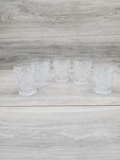 (5) Imperial Glass Clear Hobstar Whiskey Glasses 