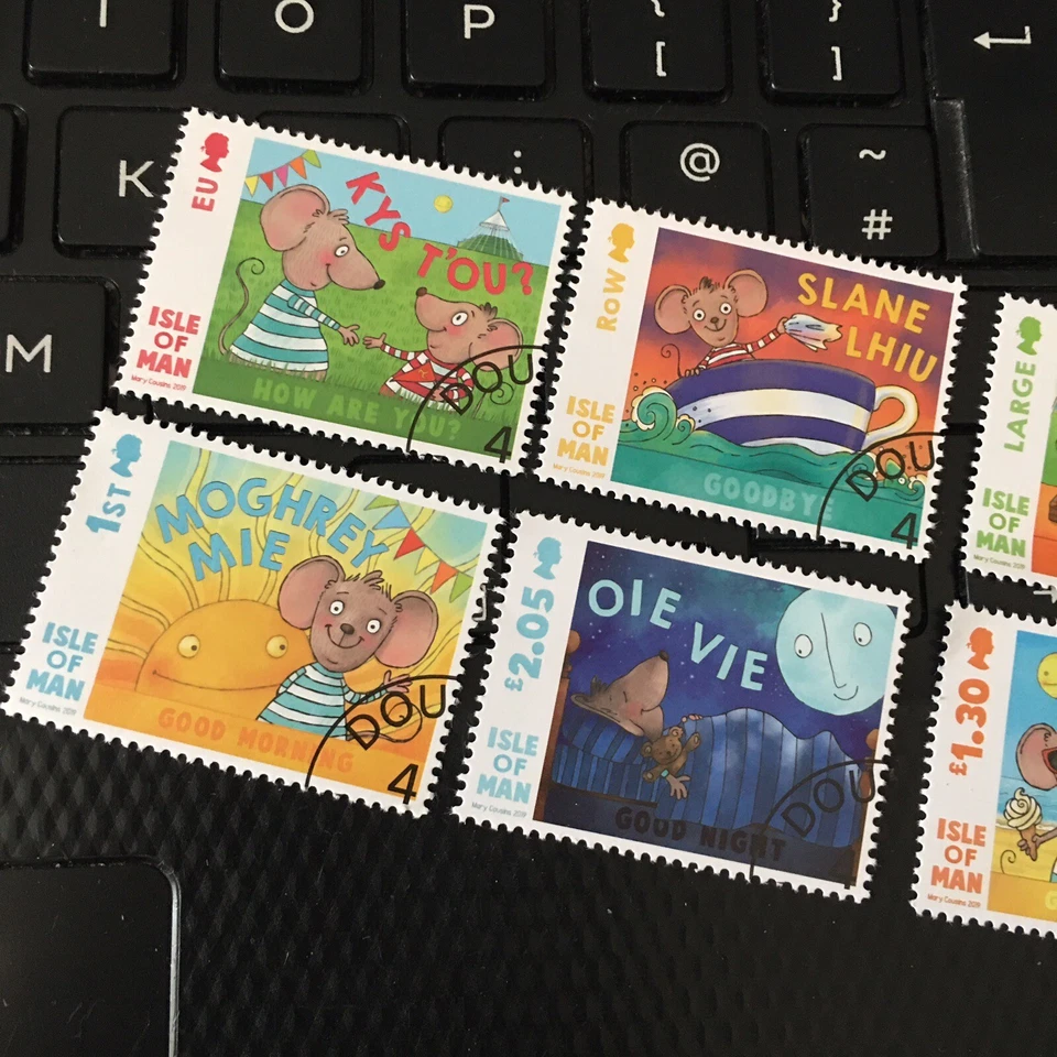 Isle of Man USED  STAMPS 2017 Greetings in Manx IN COMICS  USED WCP - Image 2 of 3