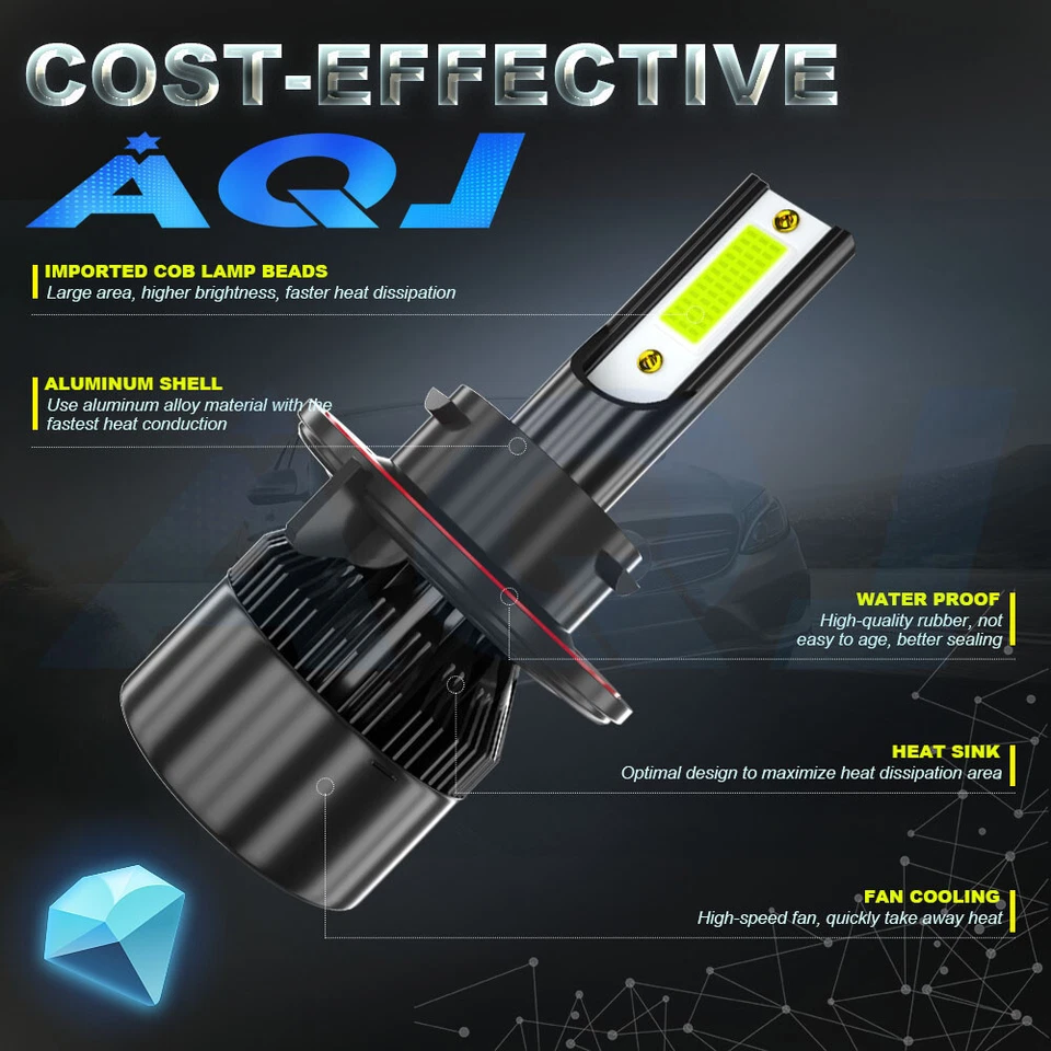 For Dodge Challenger 2009-2014 8000K Blue LED Headlights Hi/Lo Light Bulbs KIT Foto 3 de 4