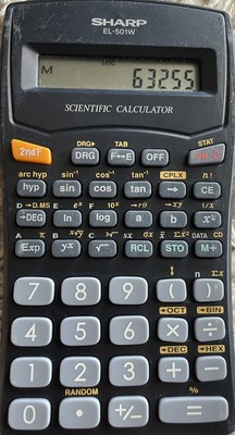 SHARP EL-501W Scientific Calculator w/ Cover Tested and working