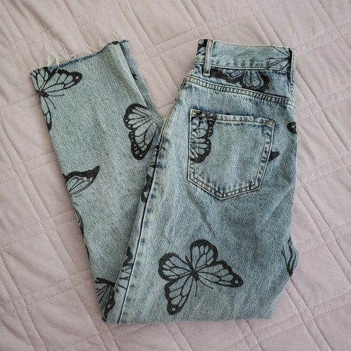 Pacsun Ultra High Rise Slim Butterfly Pattern Jeans Size 25 eBay