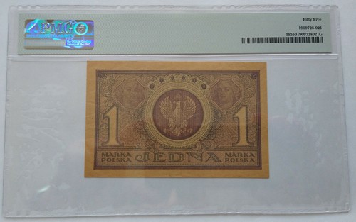 POLAND 1 MARKA POLSKA 1919 PMG 55 SERIES ICH - 第 2/9 張圖片