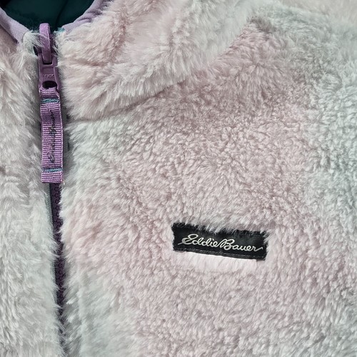Eddie Bauer Coat Jacket Reversible Puffer Teddy Bear Girls size M - Picture 4 of 9