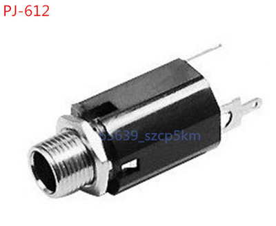 10pcs 6.35mm female audio chassis socket 3 pin dip connector plastic case #