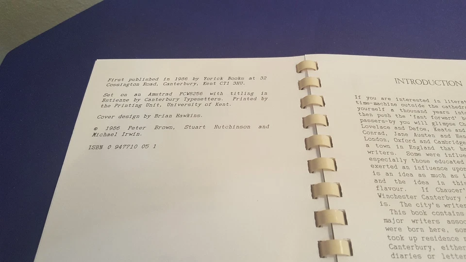 1986 WRITTEN CITY Spiral Bound Book A LITERARY GUIDE TO CANTERBURY - Image 3 of 4