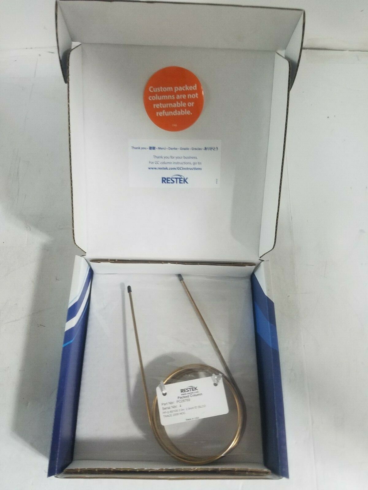 RESTEK [ PC28769 ] Packed Column PP-Q 80/100 3.0m 2.0mmID SILCO Trace ...