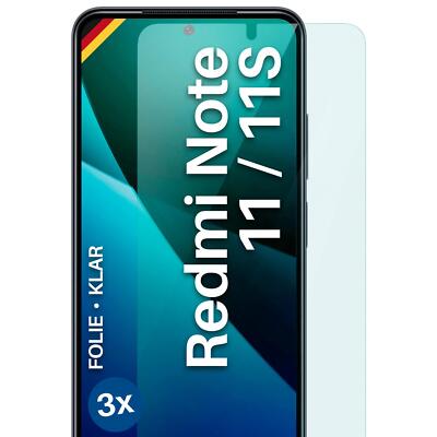 3x Schutzfolie für Xiaomi Redmi Note 11 / 11S Displayschutz flexibel kein Glas