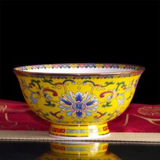 Chinese Tradition Retro Porcelain Chinese Meal Bowl Pastel Flower Pattern Bowls