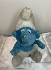 Vintage 1980 Plush Smurf Stuffed Animal Blue Toy Doll Peyo Wallace Berrie 6  