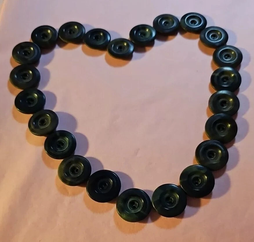 Antique Vintage Green Marbled Bakelite Buttons 5/8" 23 Pcs - Image 2 of 4