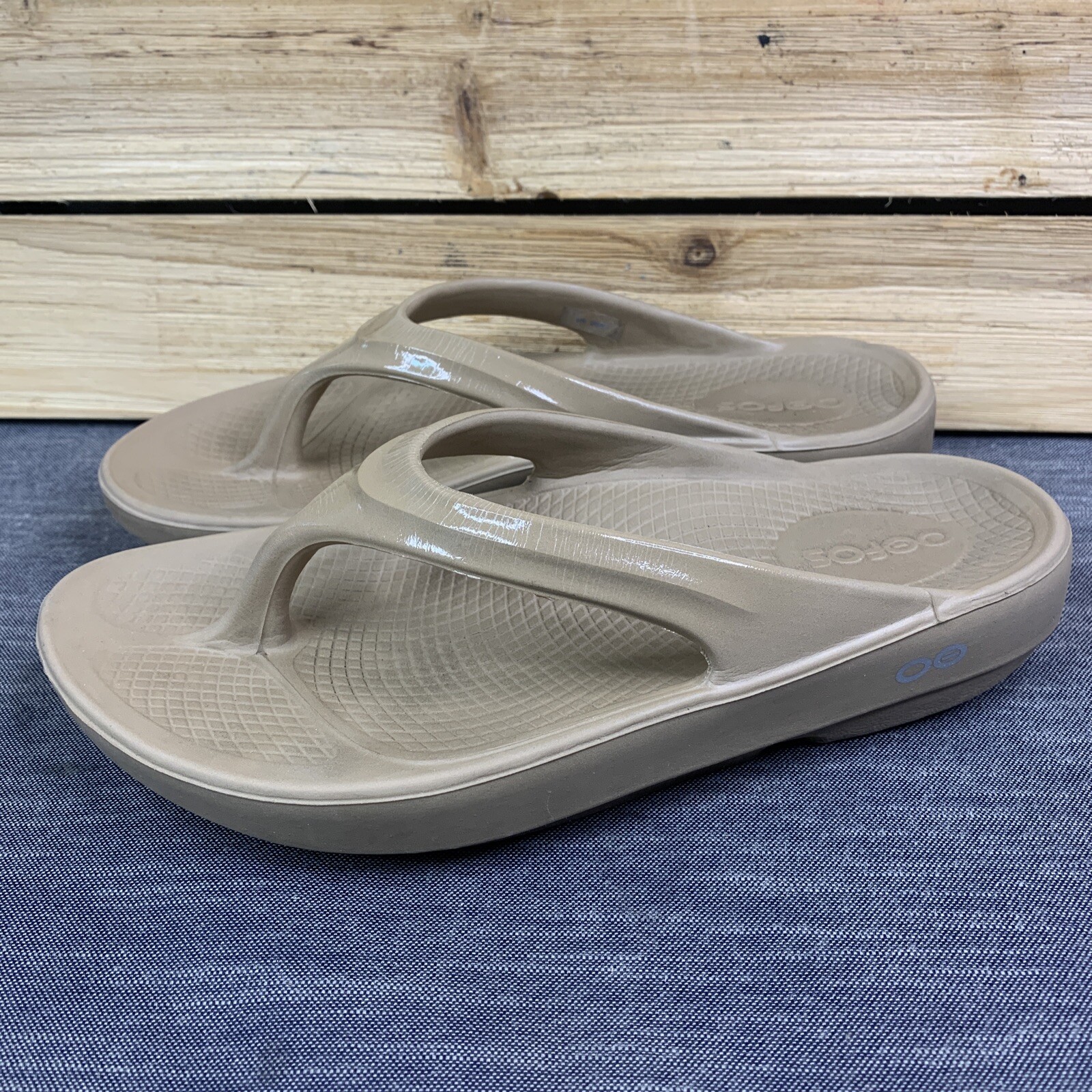 Oofos Oolala Flip Flops Women's US 5 Recovery Comfort Thong Sandals Shoes  Beige - ADJOVAN.COM