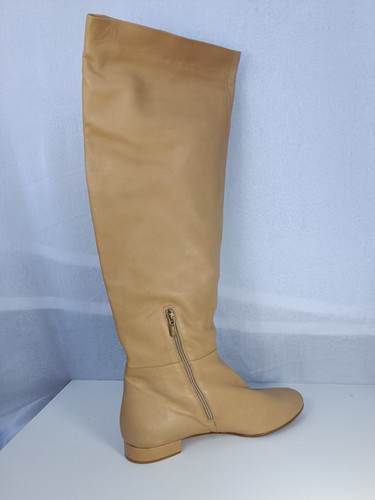 Le SILLA Over The Knee Boots Beige Color Round Toe Flat Size 40 1/2 - Picture 5 of 24
