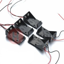 5Pcs 9V Cell Volt Battery Storage Clip Holder Box Case Cover T model 2 Wires DC