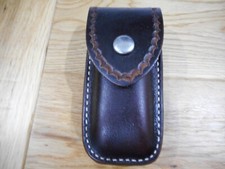 Leatherman Wave dark oil Crazy Horse leather sheath. Tooled flap. Sheath only.