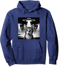 Funny UFO Cat Alien Cute Kitten Unisex Hooded Sweatshirt