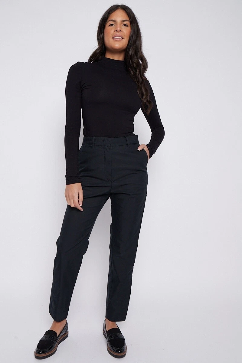 Ex M S Ladies Cotton Straight Chinos Chino Trousers Stretch Marks Spencer