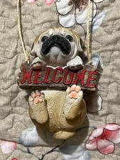Hanging Dog With Welcome Sign For Home Decoration